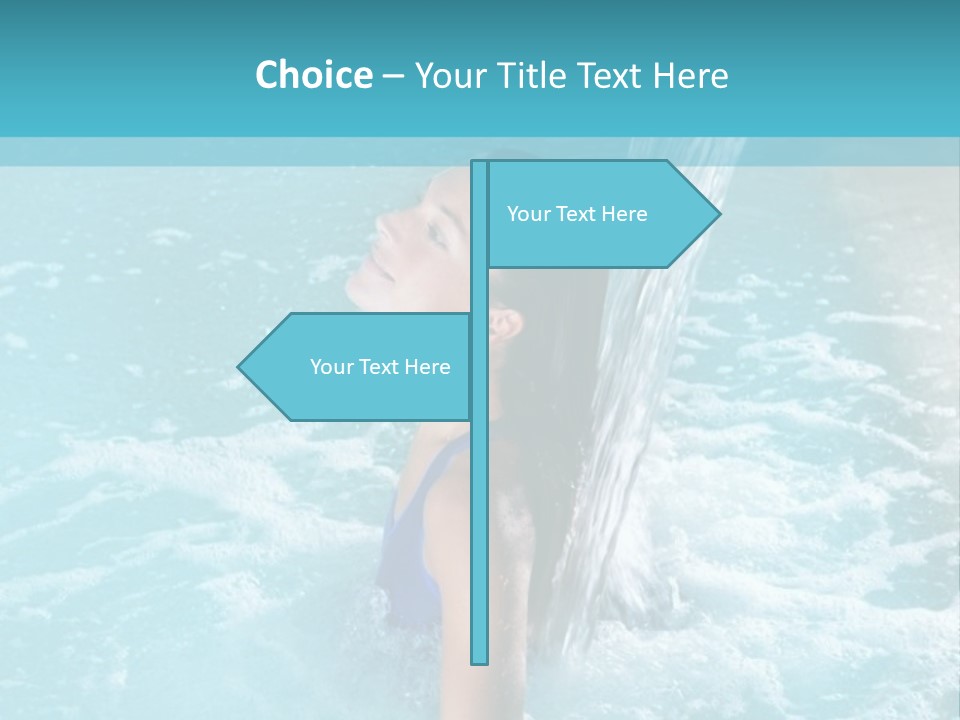 A Girl In A Blue Bathing Suit In A Pool Of Water PowerPoint Template