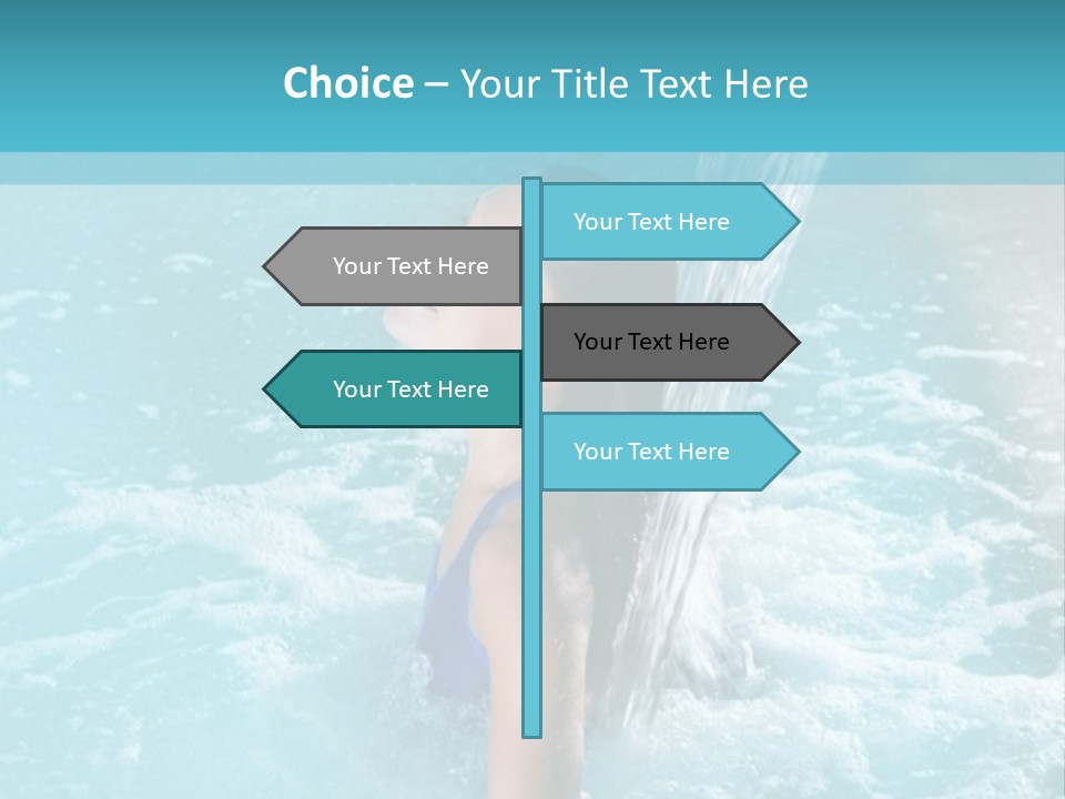 A Girl In A Blue Bathing Suit In A Pool Of Water PowerPoint Template