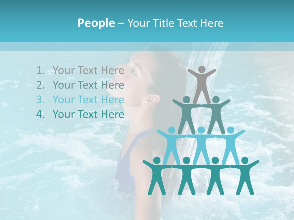 A Girl In A Blue Bathing Suit In A Pool Of Water PowerPoint Template