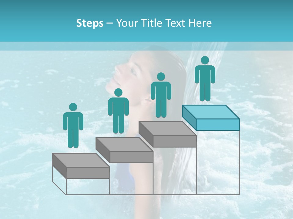 A Girl In A Blue Bathing Suit In A Pool Of Water PowerPoint Template