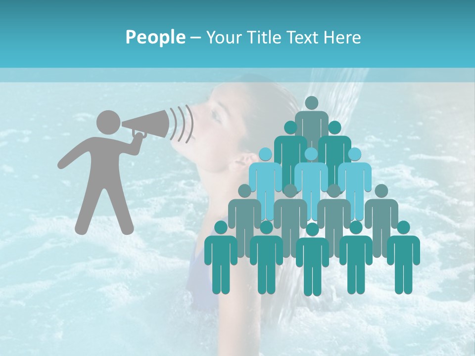 A Girl In A Blue Bathing Suit In A Pool Of Water PowerPoint Template