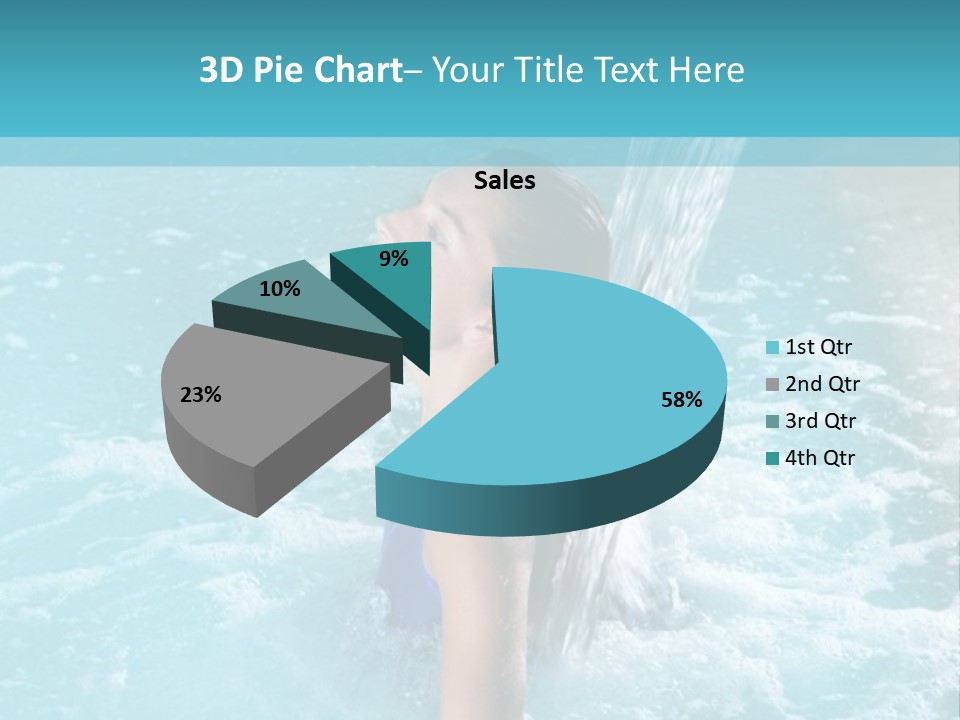 A Girl In A Blue Bathing Suit In A Pool Of Water PowerPoint Template