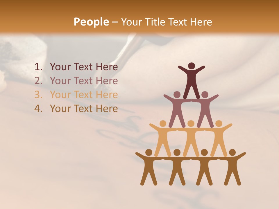 A Person Writing On A Piece Of Paper With A Pen PowerPoint Template