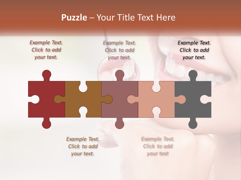 A Woman Is Smiling With A Toothbrush In Her Mouth PowerPoint Template