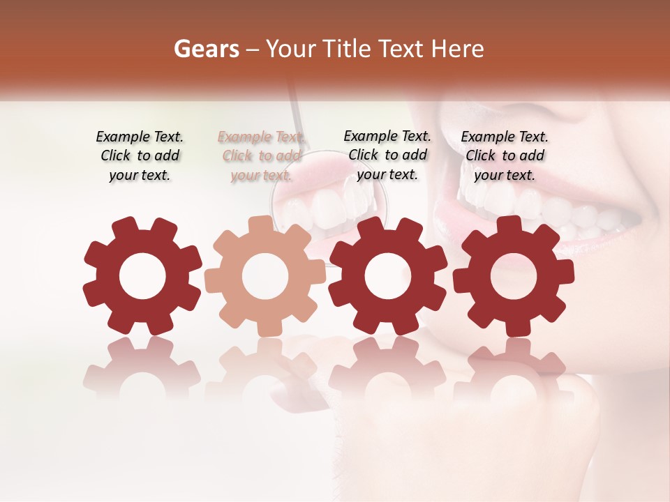 A Woman Is Smiling With A Toothbrush In Her Mouth PowerPoint Template