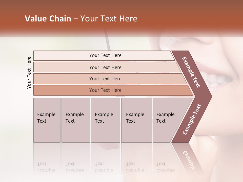 A Woman Is Smiling With A Toothbrush In Her Mouth PowerPoint Template