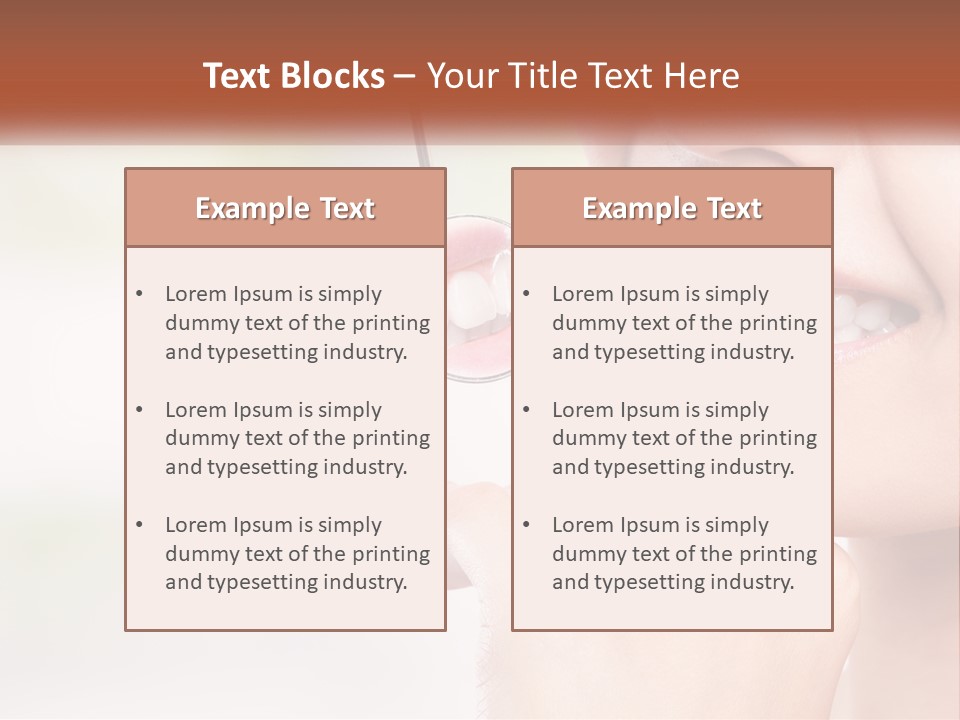 A Woman Is Smiling With A Toothbrush In Her Mouth PowerPoint Template