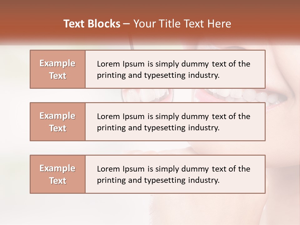 A Woman Is Smiling With A Toothbrush In Her Mouth PowerPoint Template