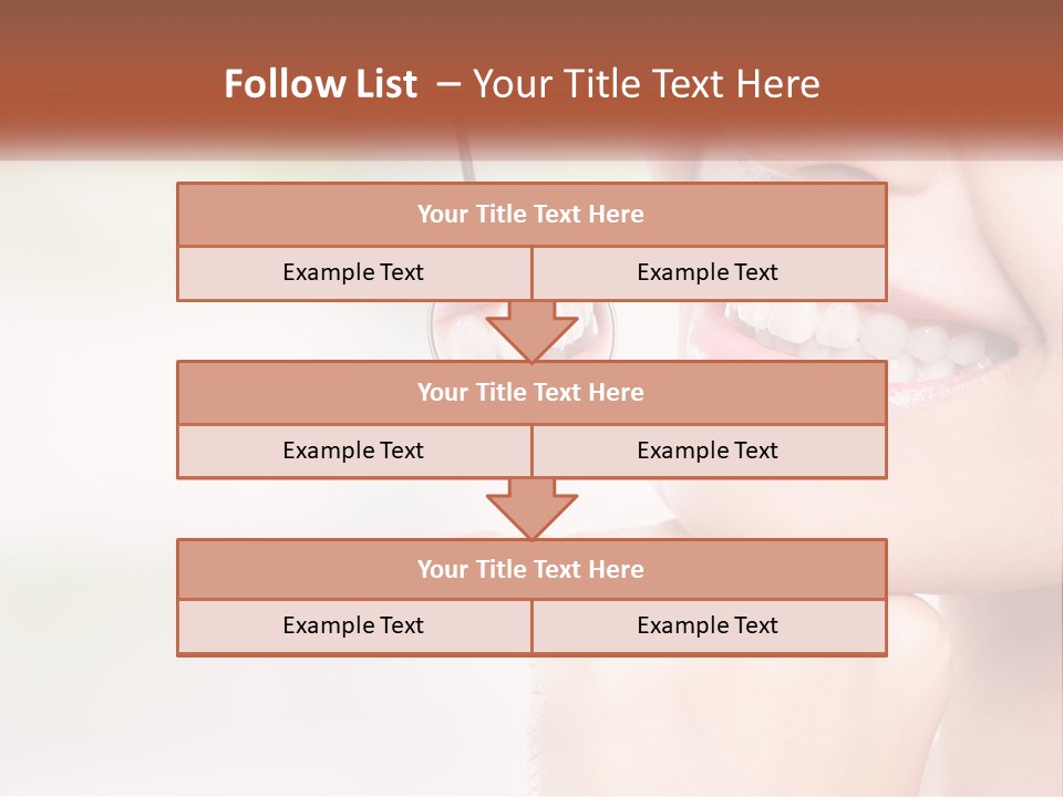 A Woman Is Smiling With A Toothbrush In Her Mouth PowerPoint Template