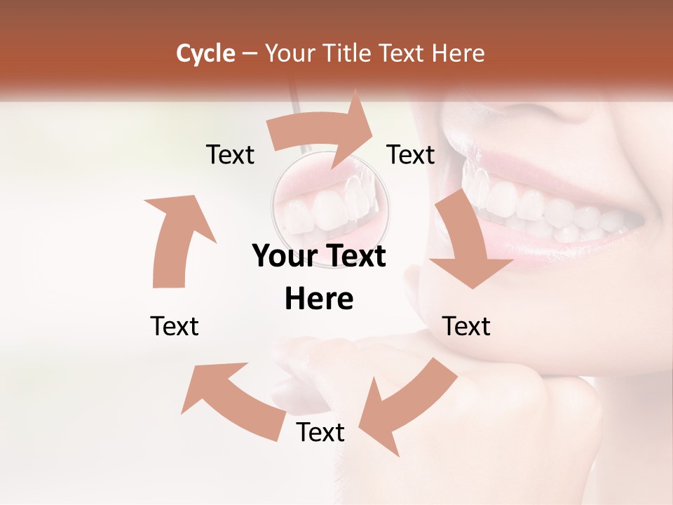 A Woman Is Smiling With A Toothbrush In Her Mouth PowerPoint Template