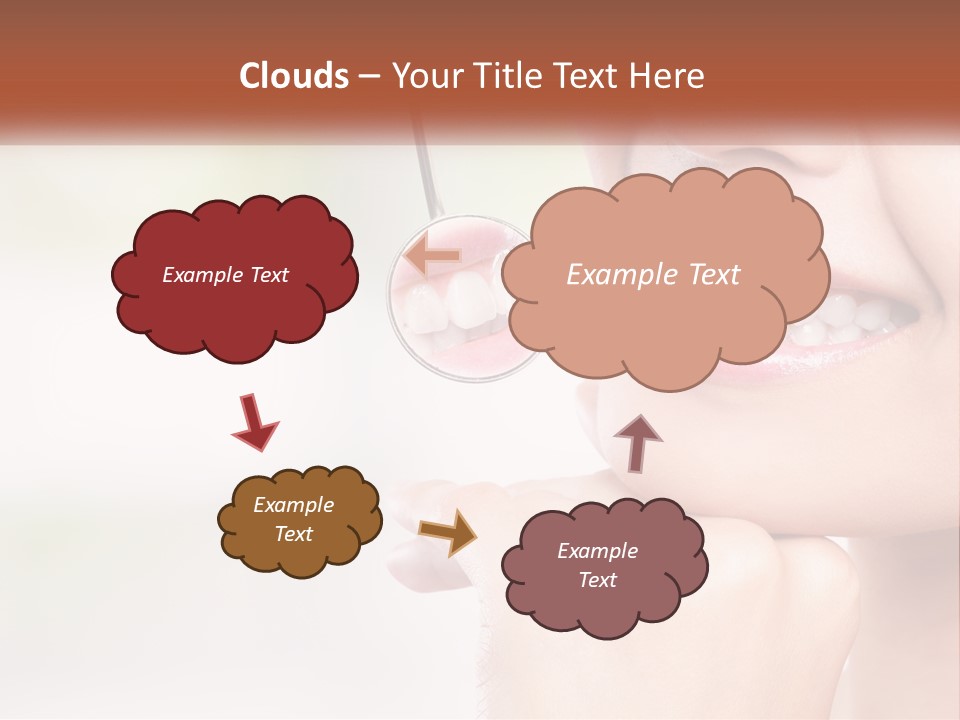 A Woman Is Smiling With A Toothbrush In Her Mouth PowerPoint Template