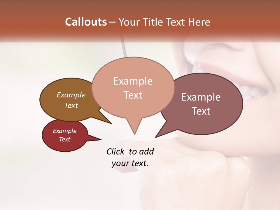 A Woman Is Smiling With A Toothbrush In Her Mouth PowerPoint Template