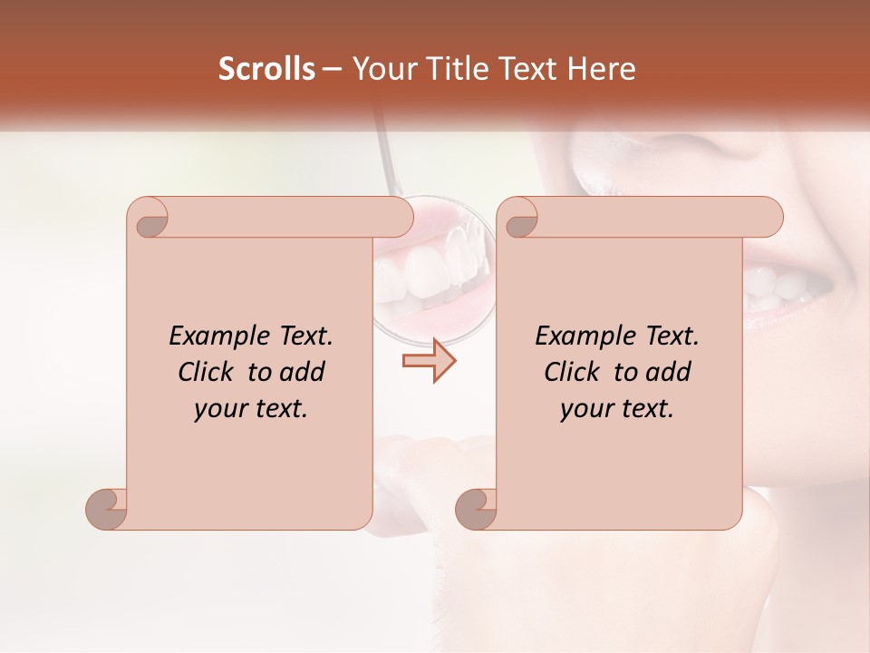 A Woman Is Smiling With A Toothbrush In Her Mouth PowerPoint Template