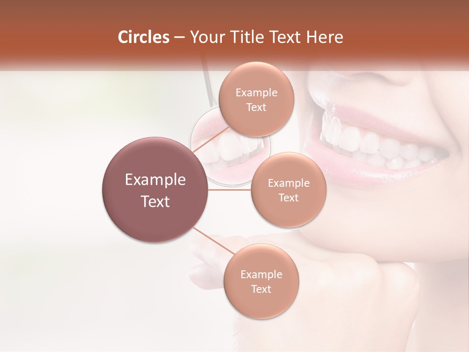 A Woman Is Smiling With A Toothbrush In Her Mouth PowerPoint Template