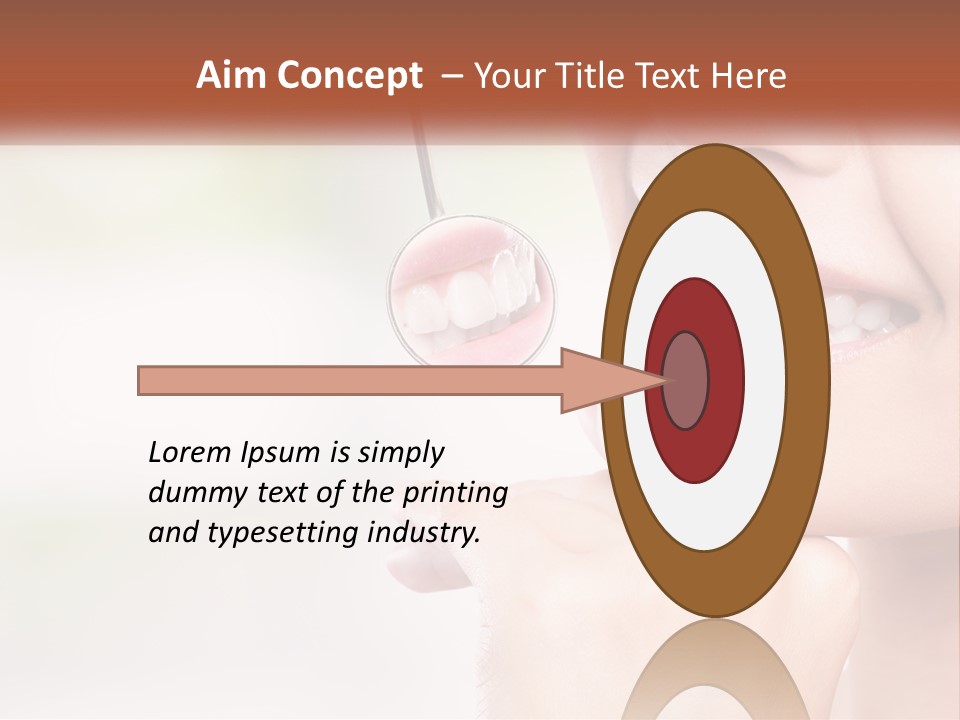 A Woman Is Smiling With A Toothbrush In Her Mouth PowerPoint Template