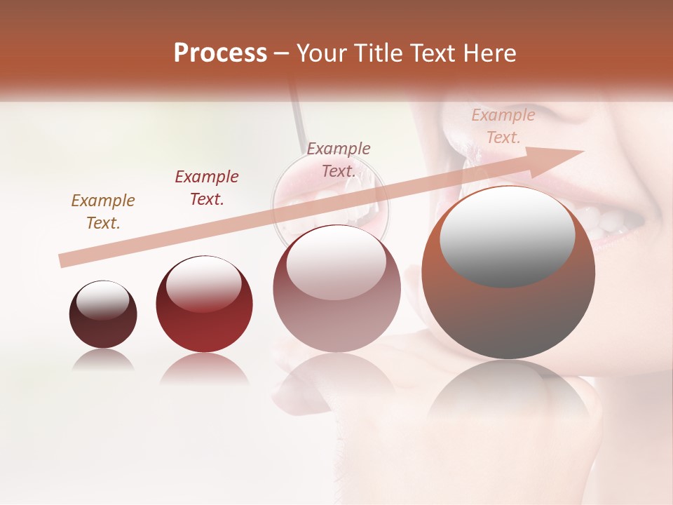 A Woman Is Smiling With A Toothbrush In Her Mouth PowerPoint Template