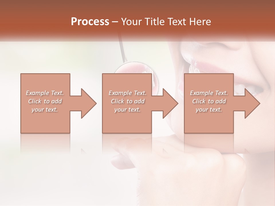 A Woman Is Smiling With A Toothbrush In Her Mouth PowerPoint Template