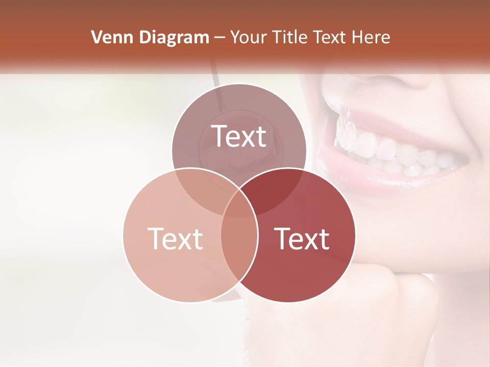 A Woman Is Smiling With A Toothbrush In Her Mouth PowerPoint Template