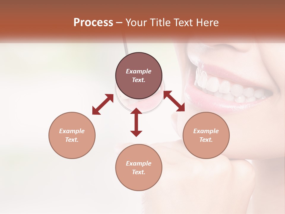 A Woman Is Smiling With A Toothbrush In Her Mouth PowerPoint Template