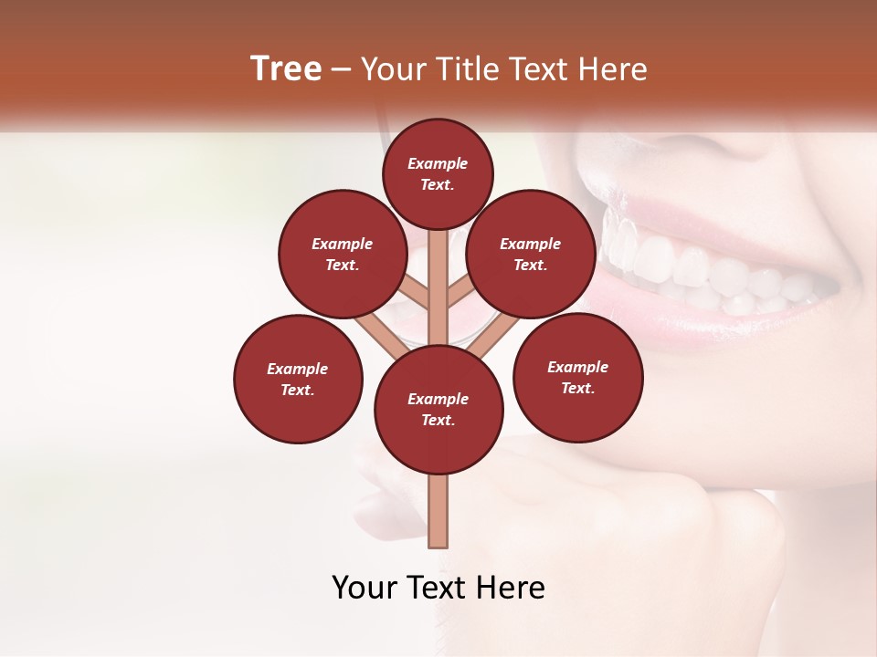 A Woman Is Smiling With A Toothbrush In Her Mouth PowerPoint Template