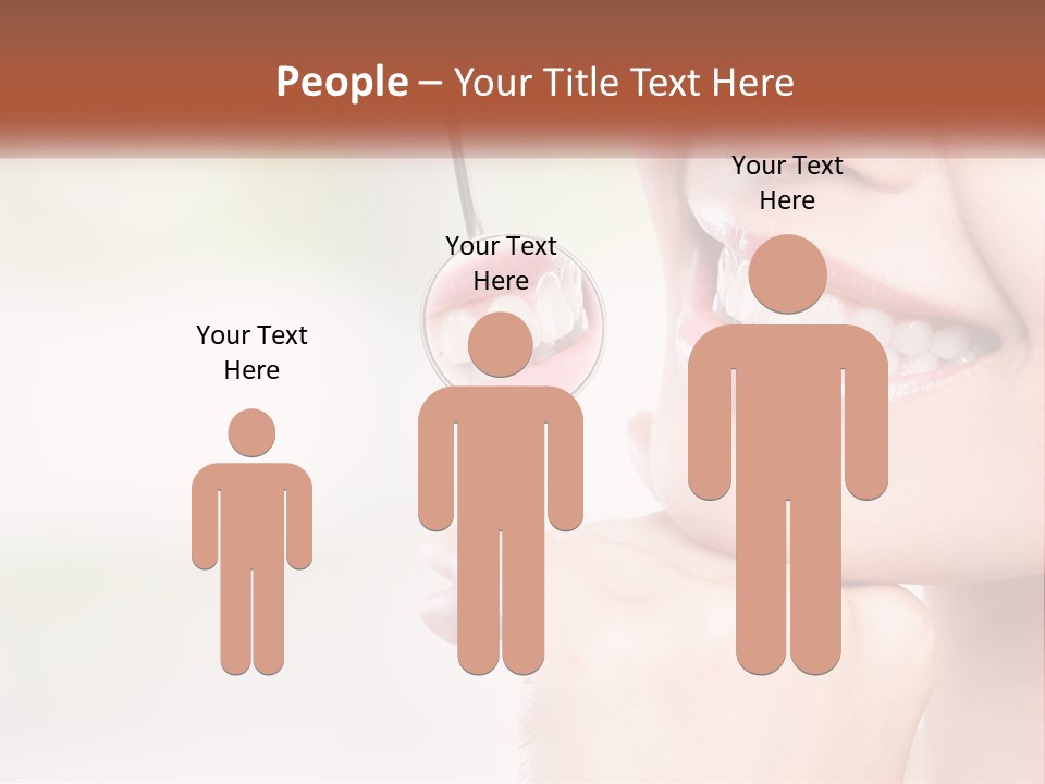 A Woman Is Smiling With A Toothbrush In Her Mouth PowerPoint Template