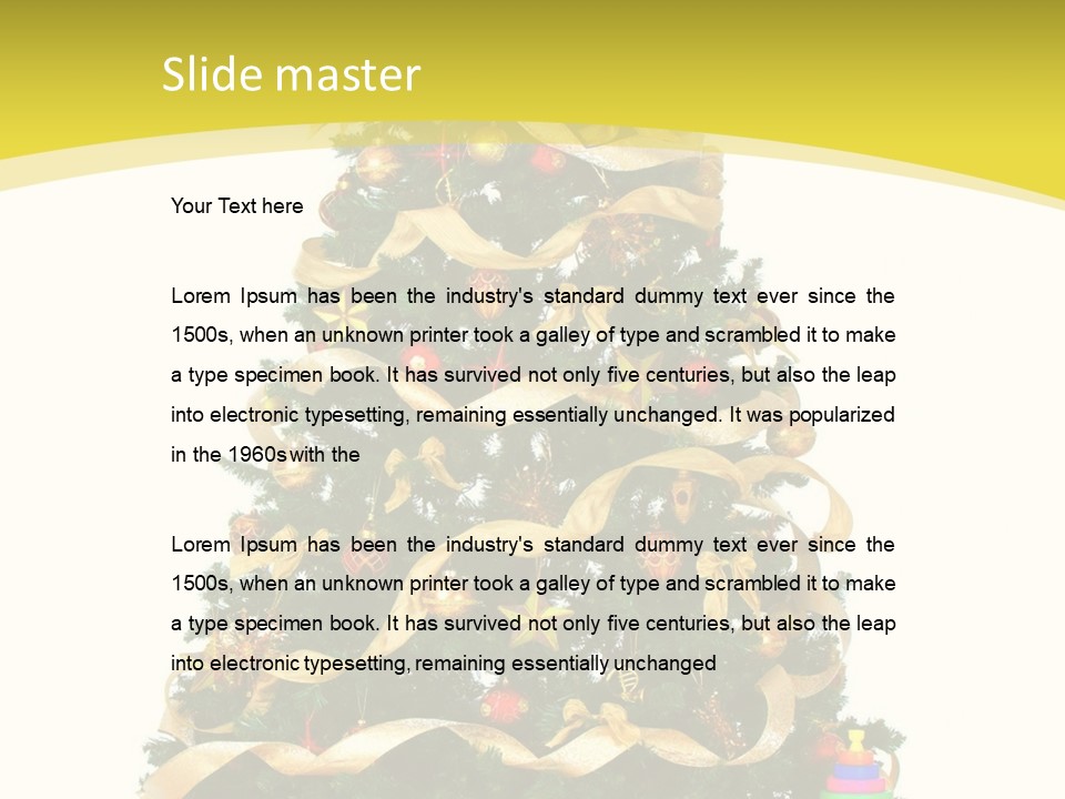 A Christmas Tree With Presents On A White Background PowerPoint Template