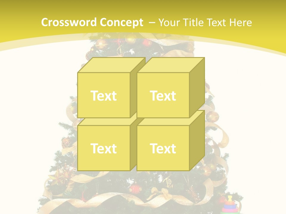 A Christmas Tree With Presents On A White Background PowerPoint Template