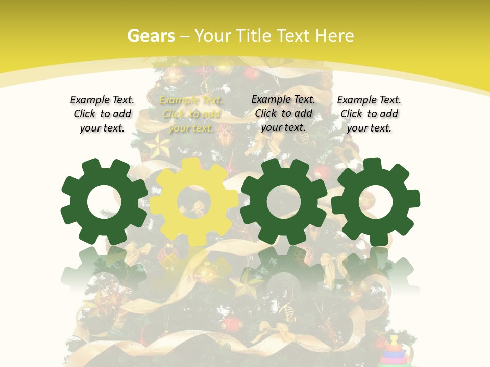 A Christmas Tree With Presents On A White Background PowerPoint Template