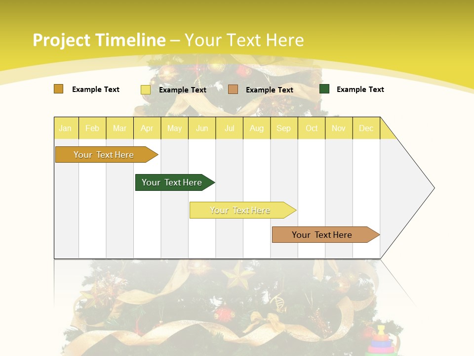 A Christmas Tree With Presents On A White Background PowerPoint Template