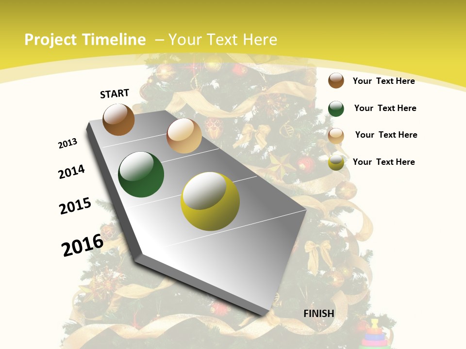 A Christmas Tree With Presents On A White Background PowerPoint Template