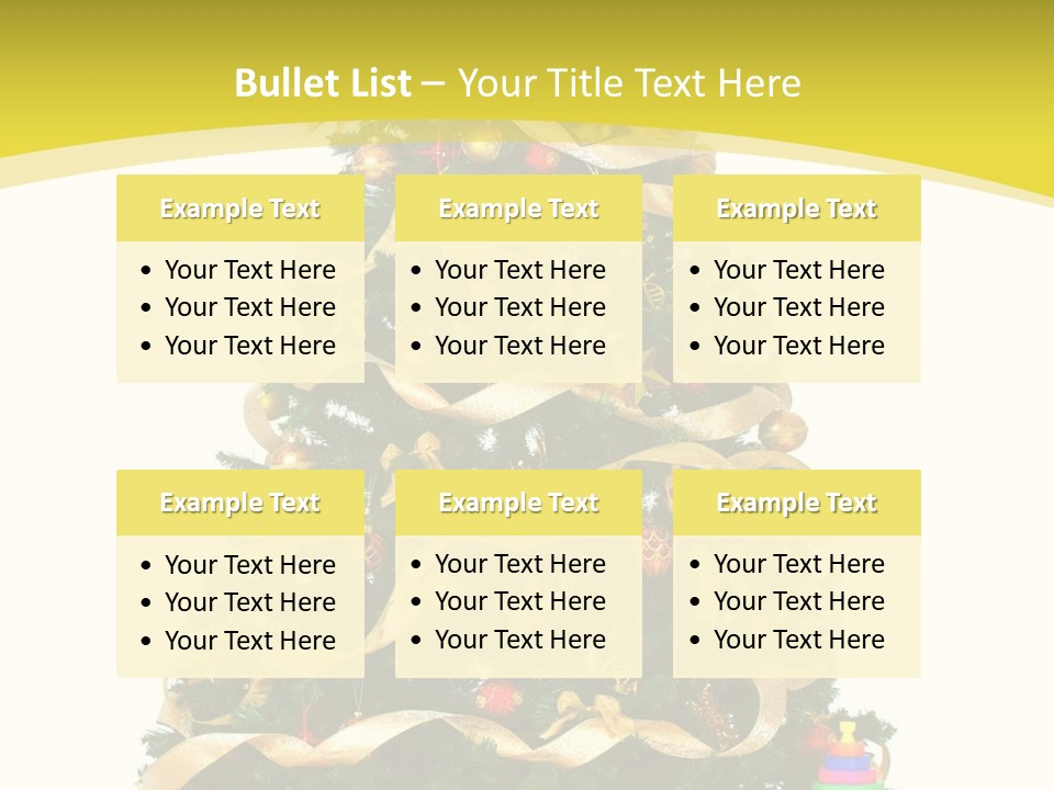 A Christmas Tree With Presents On A White Background PowerPoint Template