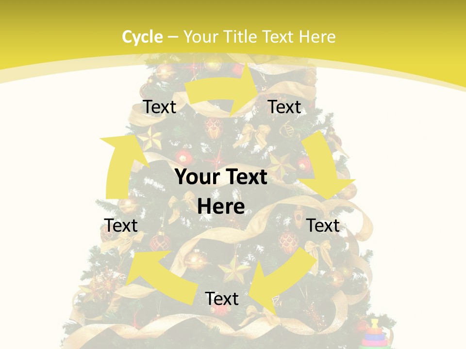 A Christmas Tree With Presents On A White Background PowerPoint Template