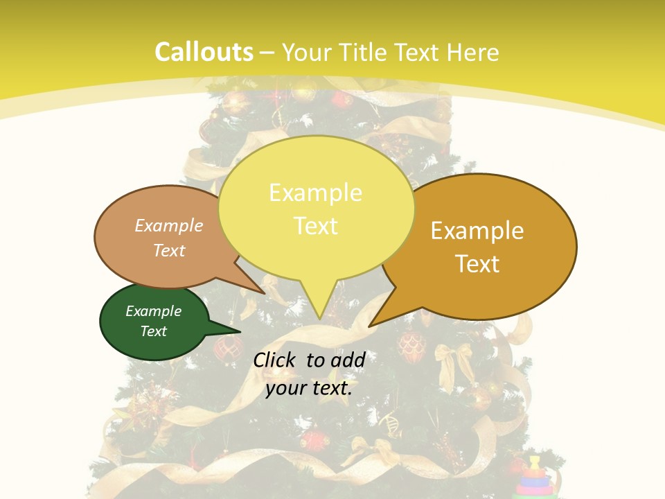 A Christmas Tree With Presents On A White Background PowerPoint Template