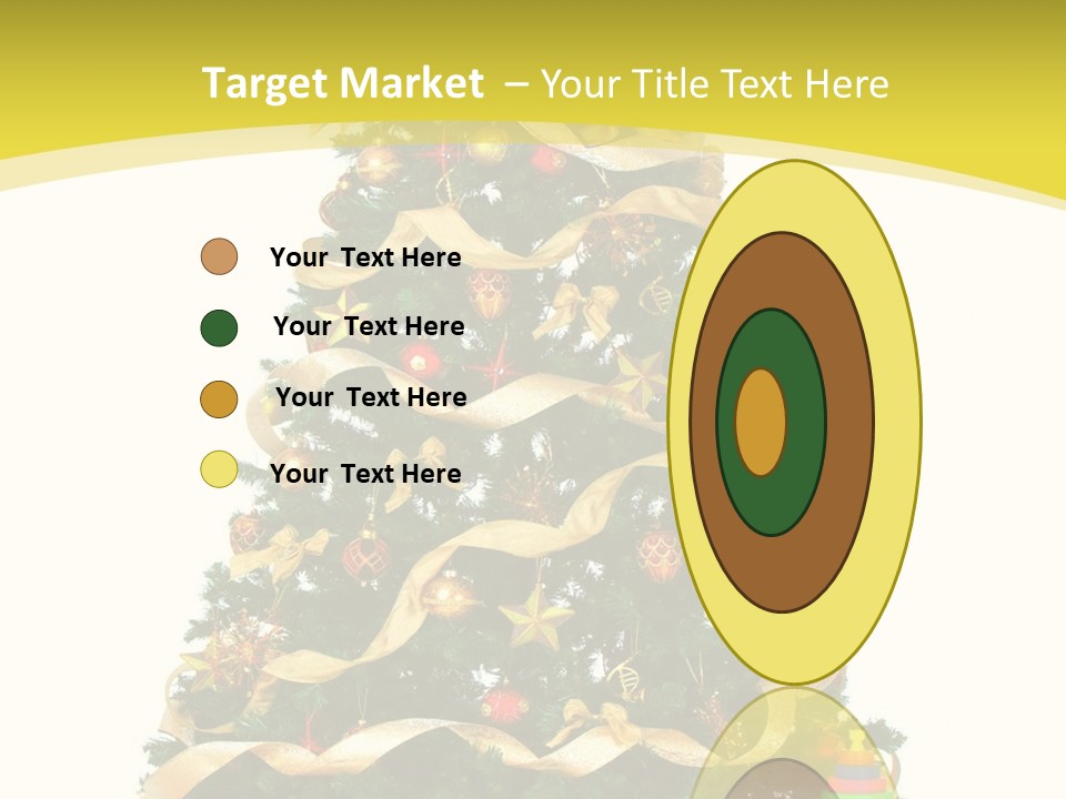 A Christmas Tree With Presents On A White Background PowerPoint Template
