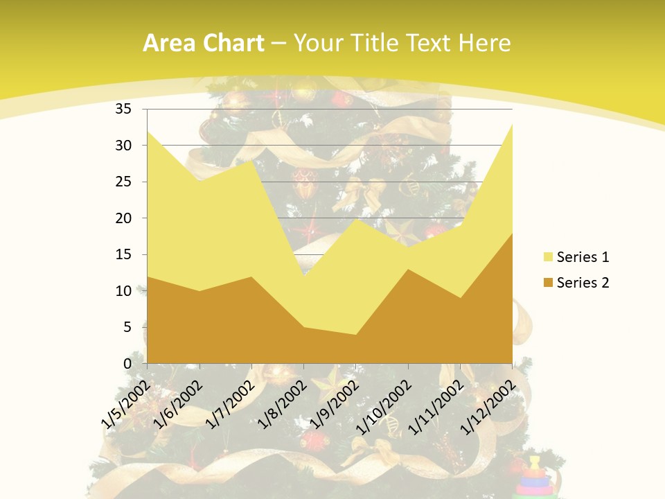 A Christmas Tree With Presents On A White Background PowerPoint Template