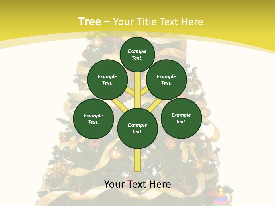 A Christmas Tree With Presents On A White Background PowerPoint Template