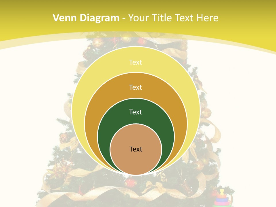 A Christmas Tree With Presents On A White Background PowerPoint Template