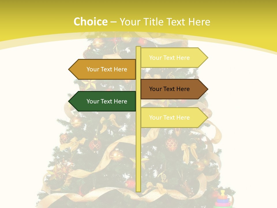 A Christmas Tree With Presents On A White Background PowerPoint Template