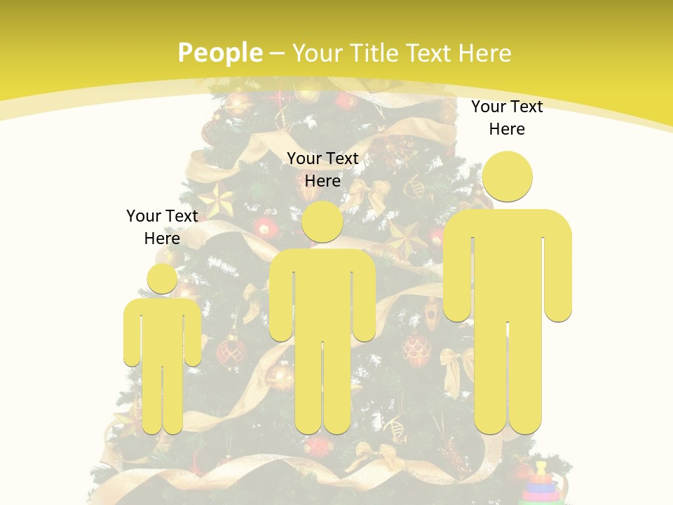 A Christmas Tree With Presents On A White Background PowerPoint Template