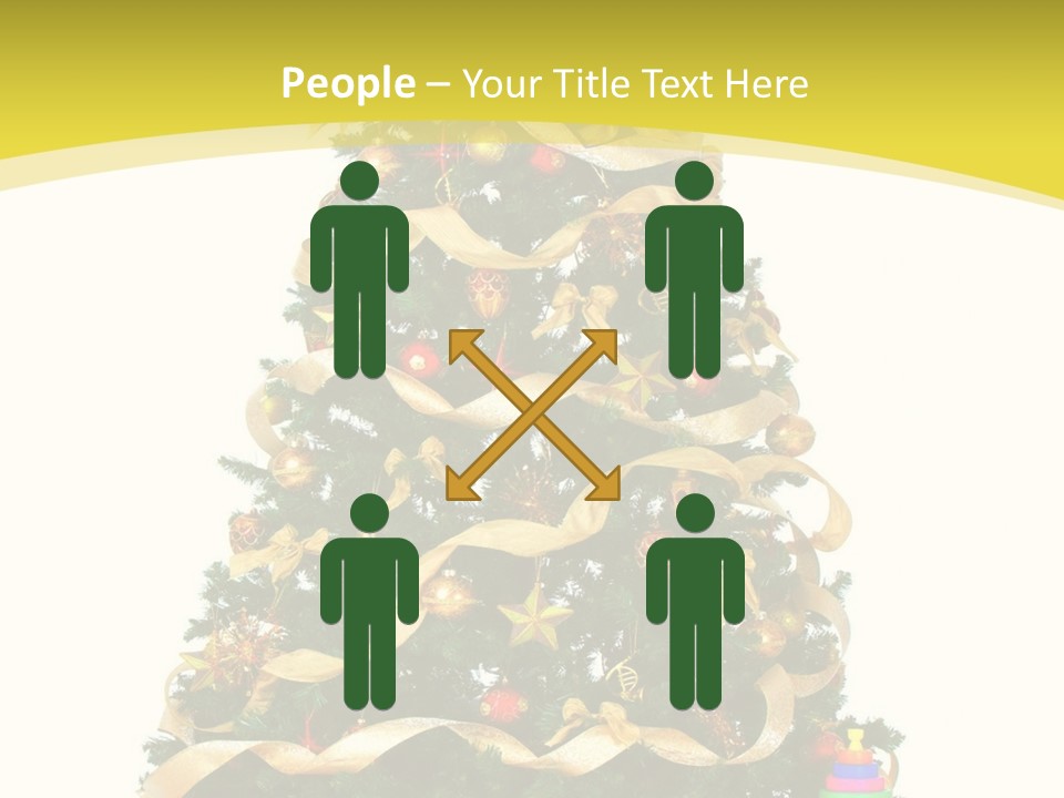 A Christmas Tree With Presents On A White Background PowerPoint Template