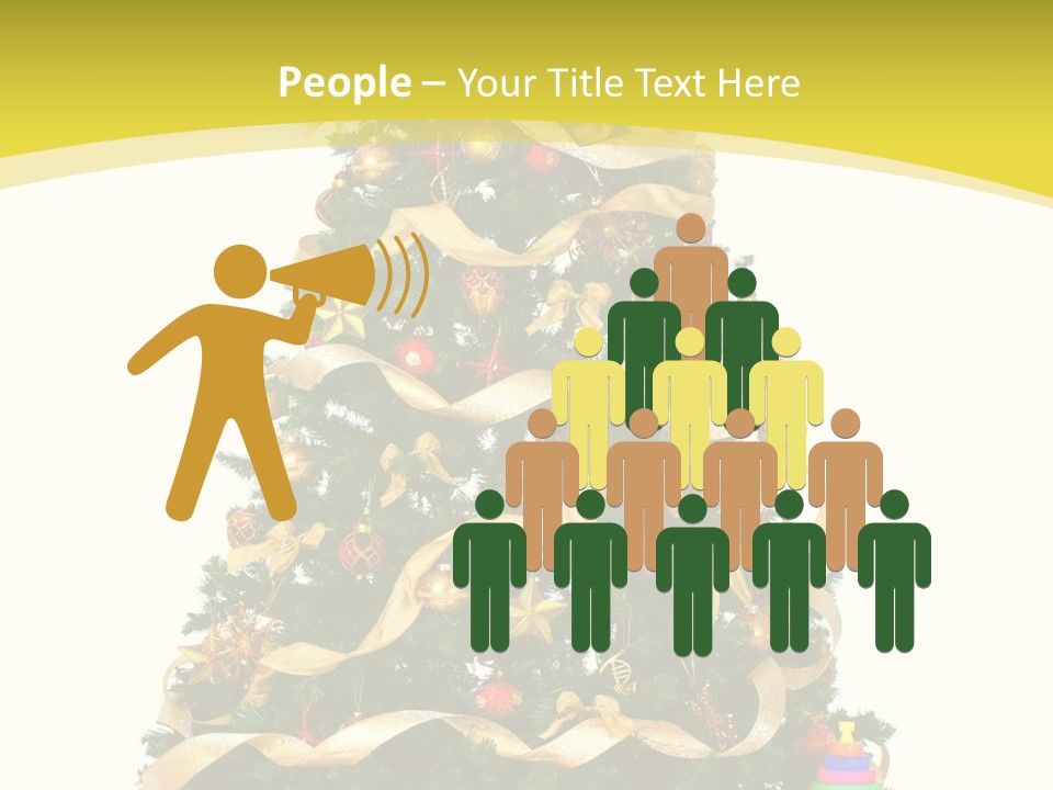 A Christmas Tree With Presents On A White Background PowerPoint Template