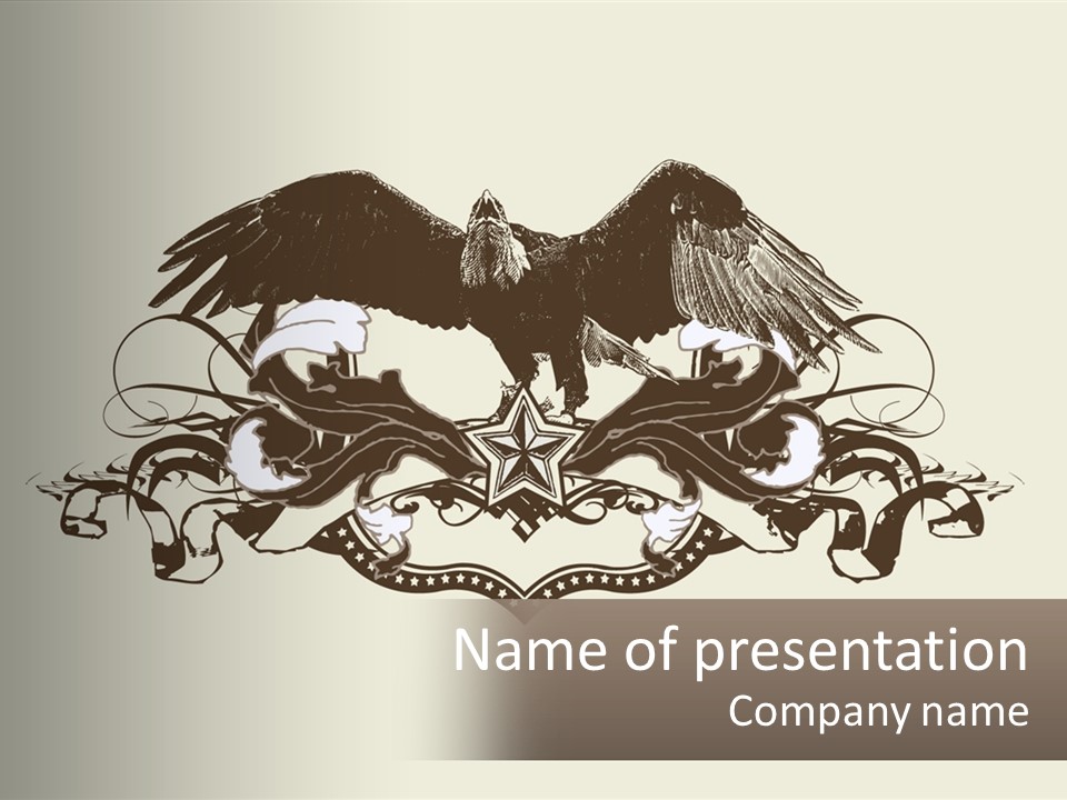 A Picture Of An Eagle With A Star On It PowerPoint Template