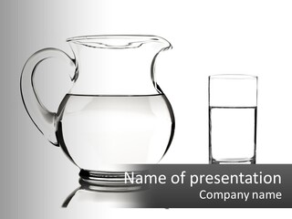A Pitcher Of Water Next To A Glass Of Water PowerPoint Template