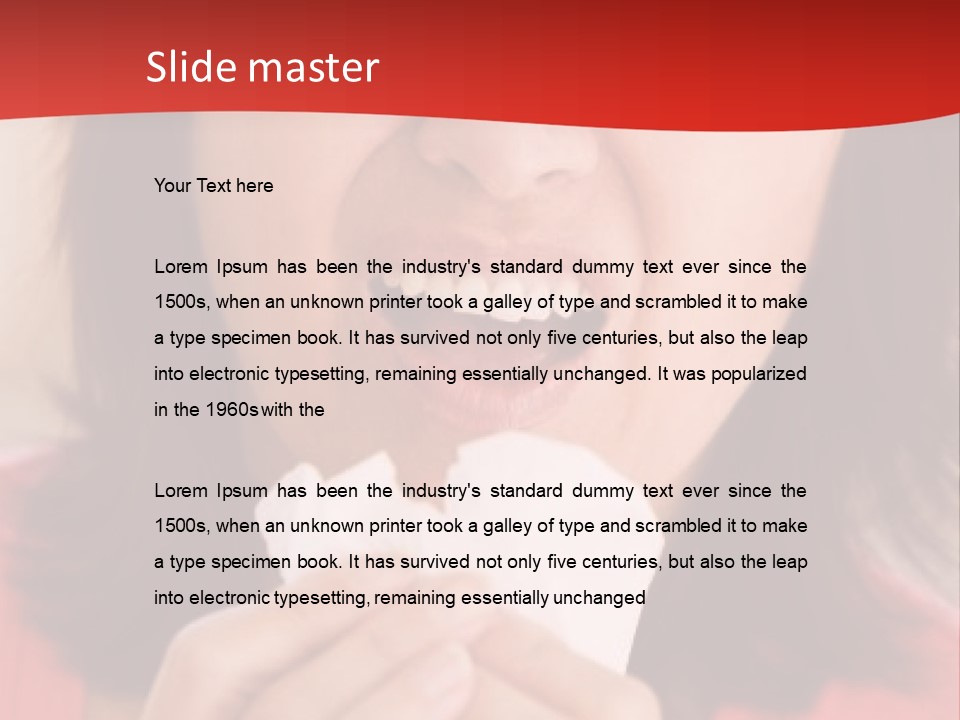 A Woman Eating A Piece Of Food With Her Eyes Closed PowerPoint Template