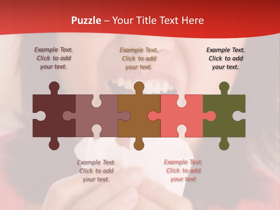 A Woman Eating A Piece Of Food With Her Eyes Closed PowerPoint Template