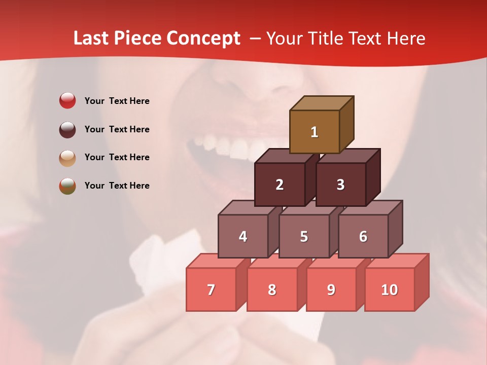 A Woman Eating A Piece Of Food With Her Eyes Closed PowerPoint Template