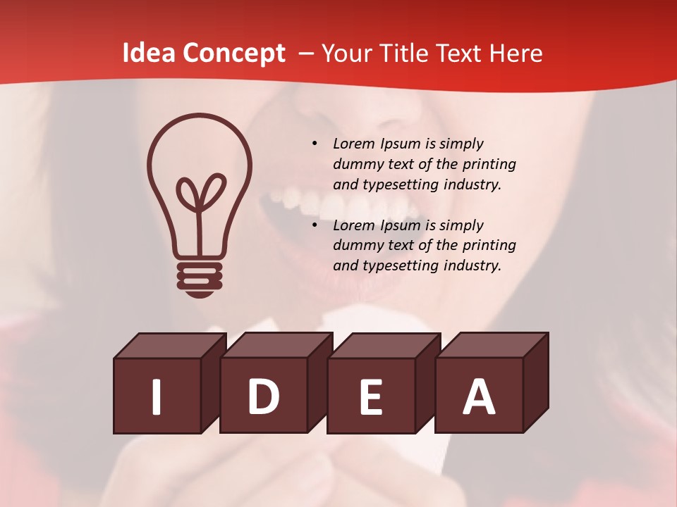 A Woman Eating A Piece Of Food With Her Eyes Closed PowerPoint Template