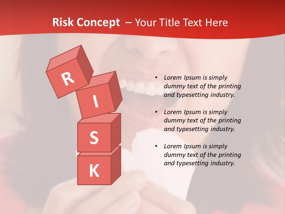 A Woman Eating A Piece Of Food With Her Eyes Closed PowerPoint Template