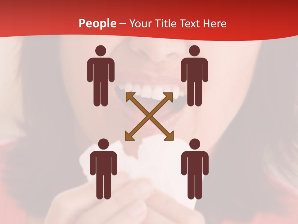 A Woman Eating A Piece Of Food With Her Eyes Closed PowerPoint Template