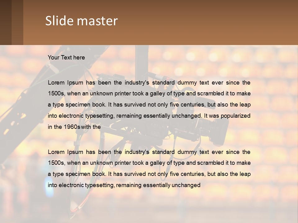 A Camera Attached To A Tripod In Front Of A Wall Of Oranges PowerPoint Template